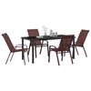 vidaXL Garden Dining Set 5 pcs Brown and Black Powder-coated Steel