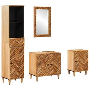 vidaXL Bathroom Cabinet Set 4 pcs 62 x 33 x 58 cm Solid Mango Wood