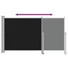 vidaXL Patio Retractable Side Awning 140 x 300 cm Black