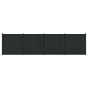 vidaXL Fence Panel 4 pcs 705 x 186.5 cm WPC and Aluminium Black