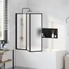 vidaXL Shower Screen Folding Black 120 x 2 x 117 cm Aluminium and PP