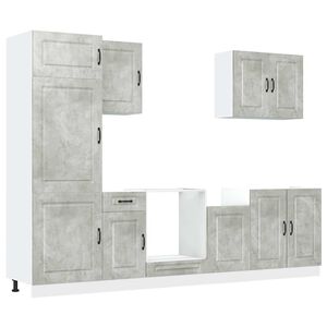 vidaXL 7 Piece Kitchen Cabinet Set Kalmar Concrete Grey Engineered Wood