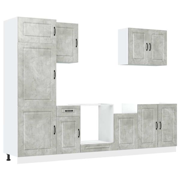 vidaXL 7 Piece Kitchen Cabinet Set Kalmar Concrete Grey Engineered Wood
