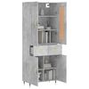 vidaXL Highboard Concrete Grey 69.5x34x180 cm Engineered Wood