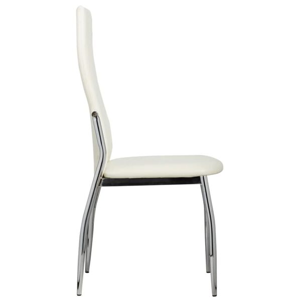 vidaXL Dining Chairs 4 pcs White Faux Leather