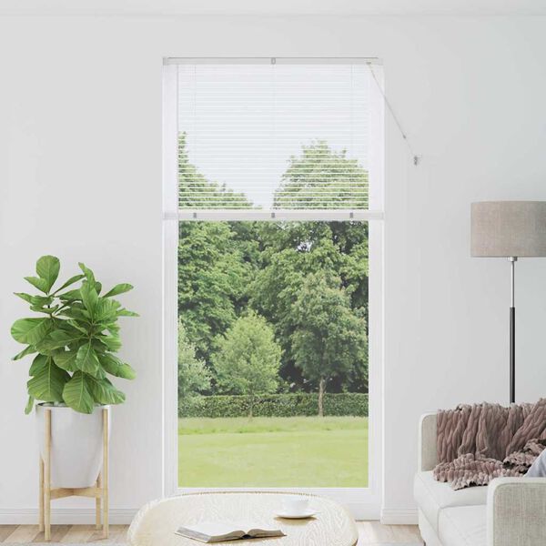 vidaXL Venetian Blinds Height Adjustable White 220 x 100 cm Aluminium