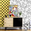 Noordwand Wallpaper Friends & Coffee Line Art Faces White and Black