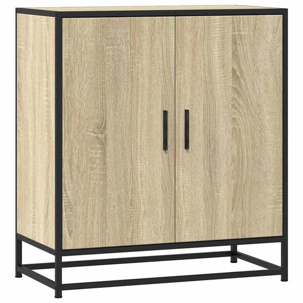 vidaXL Sideboard Sonoma Oak 68x35x76 cm Engineered Wood and Metal