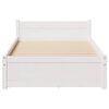 vidaXL Bed Frame without Mattress White 75x190 cm Small Single Solid Wood Pine
