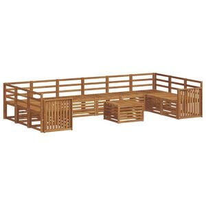 vidaXL Outdoor Sofa Set 11 pcs Natural Solid Acacia Wood