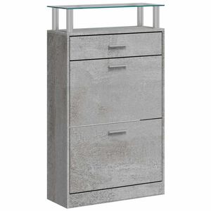vidaXL Shoe Cabinet Concrete Grey 63x24x104 cm Engineered Wood