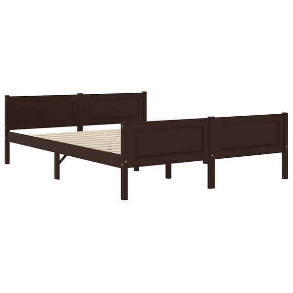 vidaXL Bed Frame without Mattress Dark Brown 140x200 cm Solid Wood