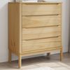 vidaXL Chest of Drawers FLORO Wax Brown Solid Wood Pine
