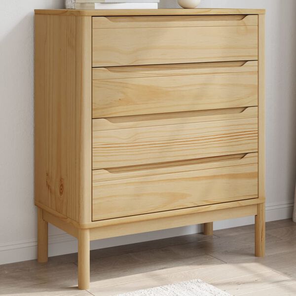 vidaXL Chest of Drawers FLORO Wax Brown Solid Wood Pine