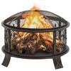 vidaXL Rustic Fire Pit with Poker 67.5 cm XXL Steel