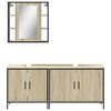 vidaXL 3 Piece Bathroom Cabinet Set Sonoma Oak Engineered Wood