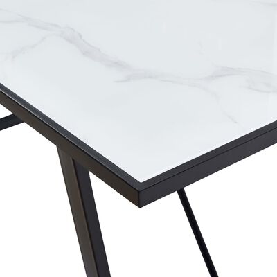 vidaXL Dining Table White 160x80x75 cm Tempered Glass