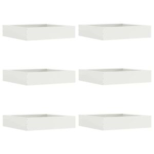 vidaXL Lawn Edging 6 pcs White 60 x 60 x 13 cm Steel