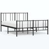 vidaXL Metal Bed Frame without Mattress with Footboard Black 135x190cm