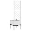 vidaXL Garden Planter with Trellis White 40x40x142 cm PP