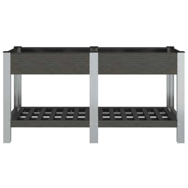 vidaXL Garden Raised Bed with Shelf Grey 175x50x75 cm WPC