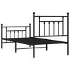 vidaXL Metal Bed Frame without Mattress with Footboard Black 80x200cm