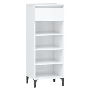 vidaXL Shoe Rack High Gloss White 40x36x105 cm Engineered Wood