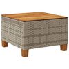 vidaXL Garden Table Grey 55x55x36 cm Poly Rattan Acacia Wood