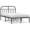 vidaXL Metal Bed Frame without Mattress with Headboard Black 120x190cm