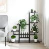 vidaXL Flower Stand 94.5x25x88 cm Black Metal