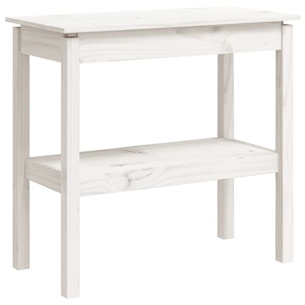 vidaXL Console Table White 80x40x75 cm Solid Wood Pine