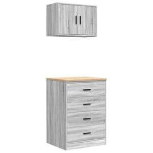 vidaXL Garage Cabinets 2 pcs Grey Sonoma Engineered Wood