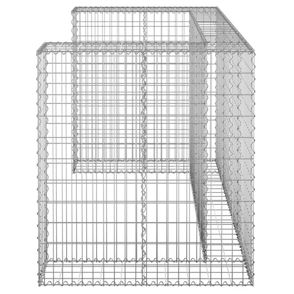 vidaXL Gabion Wall for Garbage Bins Galvanised Steel 180x100x110 cm