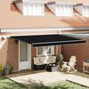 vidaXL Retractable Awning Manual Black 450 x 350 cm Fabric