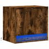 vidaXL Wall-mounted Bedside Cabinet with LED Lights Smoked Oak