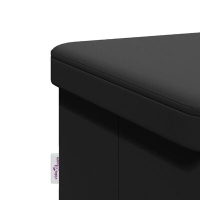 vidaXL Storage Bench Foldable Black PVC