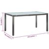 vidaXL Garden Table Grey 150x90x75 cm Poly Rattan
