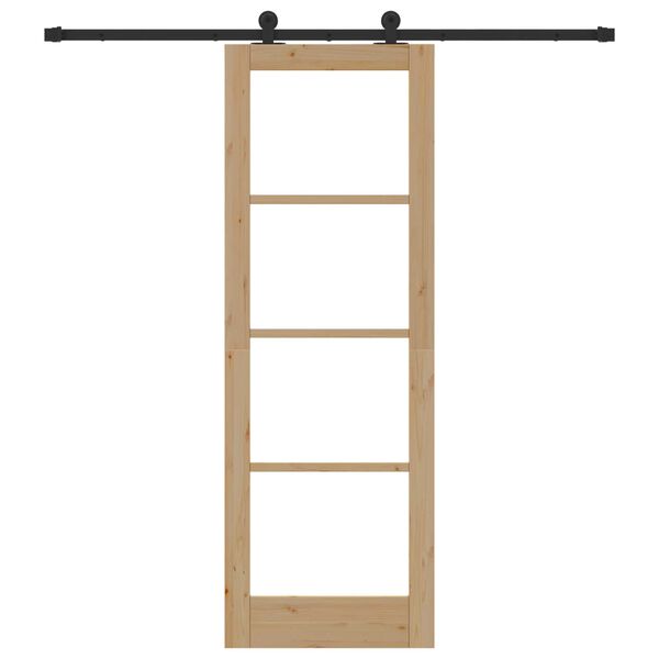 vidaXL Sliding Door ORKDAL Natural and Black 73.5 x 211 cm