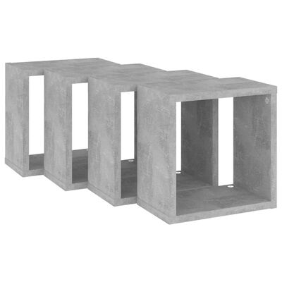 vidaXL Wall Cube Shelves 4 pcs Concrete Grey 26x15x26 cm