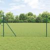 vidaXL Fence Post Green 10 x 1 m (40 x 40 mm mesh) Steel and PVC