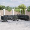 vidaXL Garden Sofa Set with Cushion 11 pcs Black Aluminium