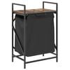 vidaXL Laundry Basket 1 Compartment with Shelf Smoked Oak