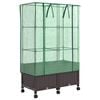vidaXL Garden Planter with Greenhouse Cover&Wheels 2 pcs Brown PP