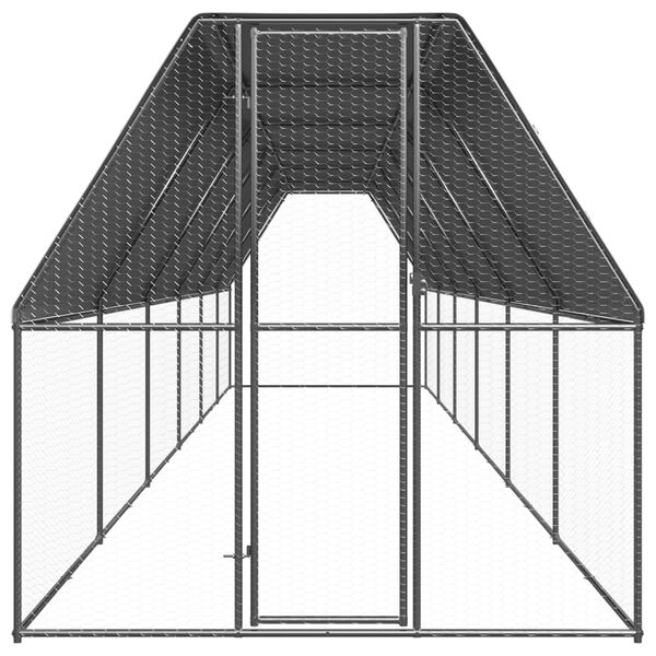 vidaXL Outdoor Chicken Cage 2x12x2 m Galvanised Steel