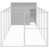 vidaXL Dog House with Run Light Grey 214x661x181 cm Galvanised Steel