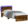 vidaXL Bed Frame with LED Smoked Oak 80 x 200 cm Engineered Wood