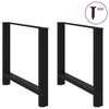 vidaXL Dining Table Legs Black 2 pcs 90x(72-73) cm Steel
