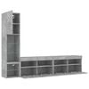 vidaXL 4 Piece TV Wall Units with LED Concrete Grey Engineered Wood