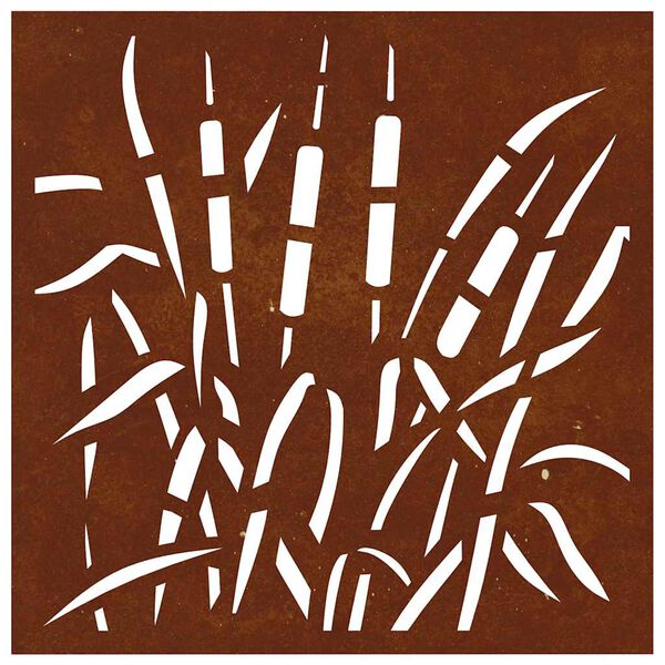 vidaXL Garden Wall Decoration 55x55 cm Corten Steel Grass Design