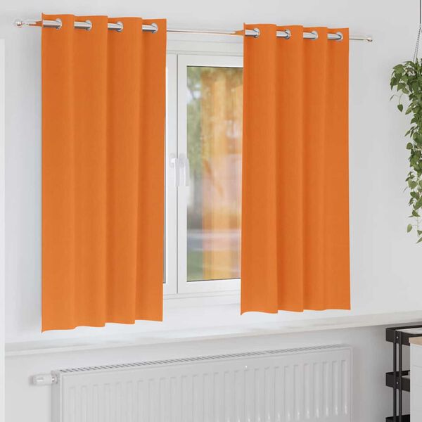 vidaXL Blackout Curtains with Rings 2 pcs Bright Orange 175 x 140 cm